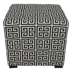 Pouf quadrato trapuntato bianco/nero e bianco/grigio – Sedile singolo, rivestimento in cotone