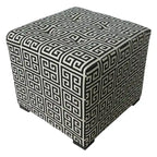 Pouf quadrato trapuntato bianco/nero e bianco/grigio – Sedile singolo, rivestimento in cotone