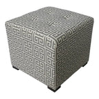Pouf quadrato trapuntato bianco/nero e bianco/grigio – Sedile singolo, rivestimento in cotone