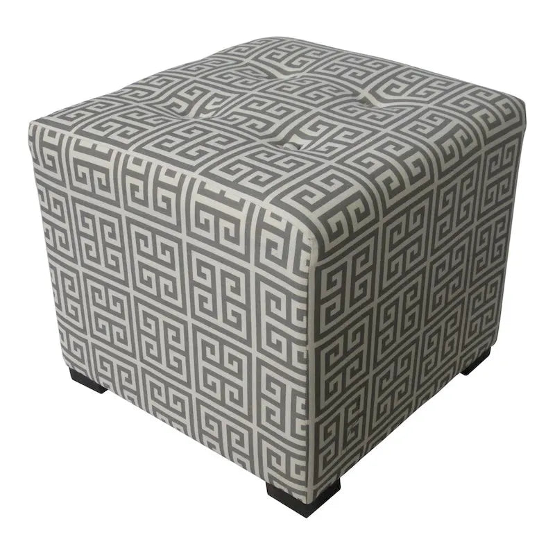 Pouf quadrato trapuntato bianco/nero e bianco/grigio – Sedile singolo, rivestimento in cotone