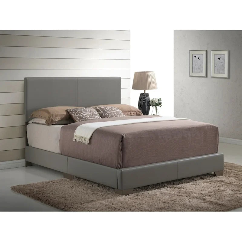 Letto matrimoniale con pannello rivestito in tessuto color cappuccino/marrone chiaro/nero/grigio chiaro/bianco – Stile casual, 2 posti letto