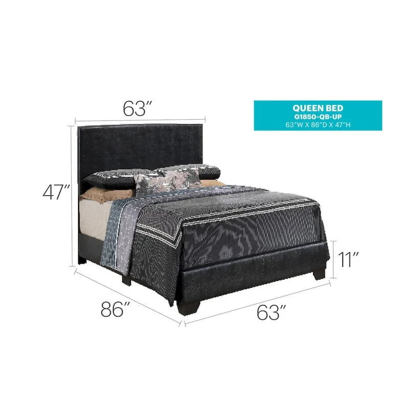 Letto matrimoniale con pannello rivestito in tessuto color cappuccino/marrone chiaro/nero/grigio chiaro/bianco – Stile casual, 2 posti letto