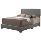 Letto matrimoniale con pannello rivestito in tessuto color cappuccino/marrone chiaro/nero/grigio chiaro/bianco – Stile casual, 2 posti letto