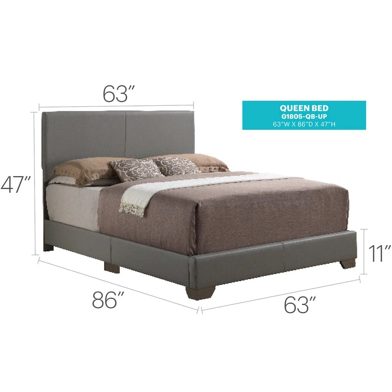 Letto matrimoniale con pannello rivestito in tessuto color cappuccino/marrone chiaro/nero/grigio chiaro/bianco – Stile casual, 2 posti letto