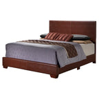 Letto matrimoniale con pannello rivestito in tessuto color cappuccino/marrone chiaro/nero/grigio chiaro/bianco – Stile casual, 2 posti letto