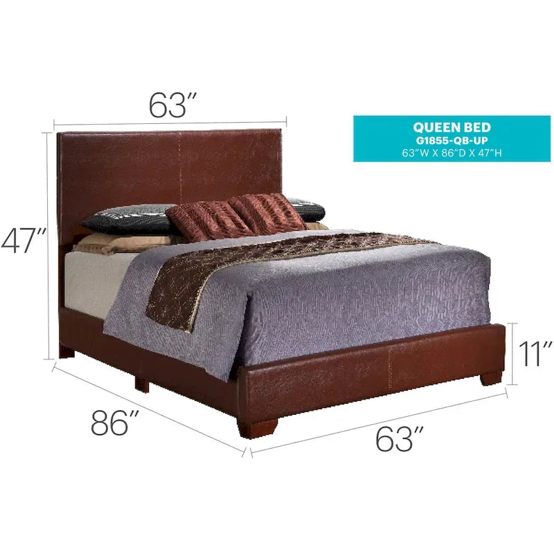 Letto matrimoniale con pannello rivestito in tessuto color cappuccino/marrone chiaro/nero/grigio chiaro/bianco – Stile casual, 2 posti letto