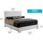 Letto matrimoniale con pannello rivestito in tessuto color cappuccino/marrone chiaro/nero/grigio chiaro/bianco – Stile casual, 2 posti letto