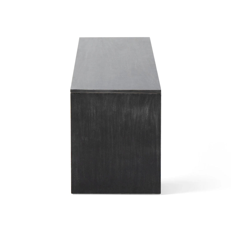 Panca rustica in legno di acacia nero/rovere grigio chiaro – 2 posti