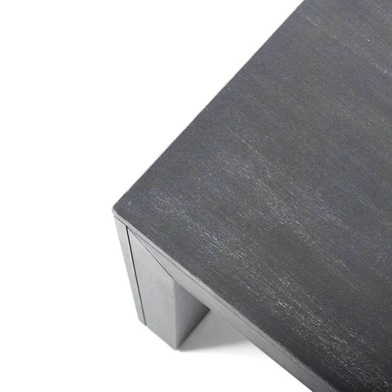Panca rustica in legno di acacia nero/rovere grigio chiaro – 2 posti