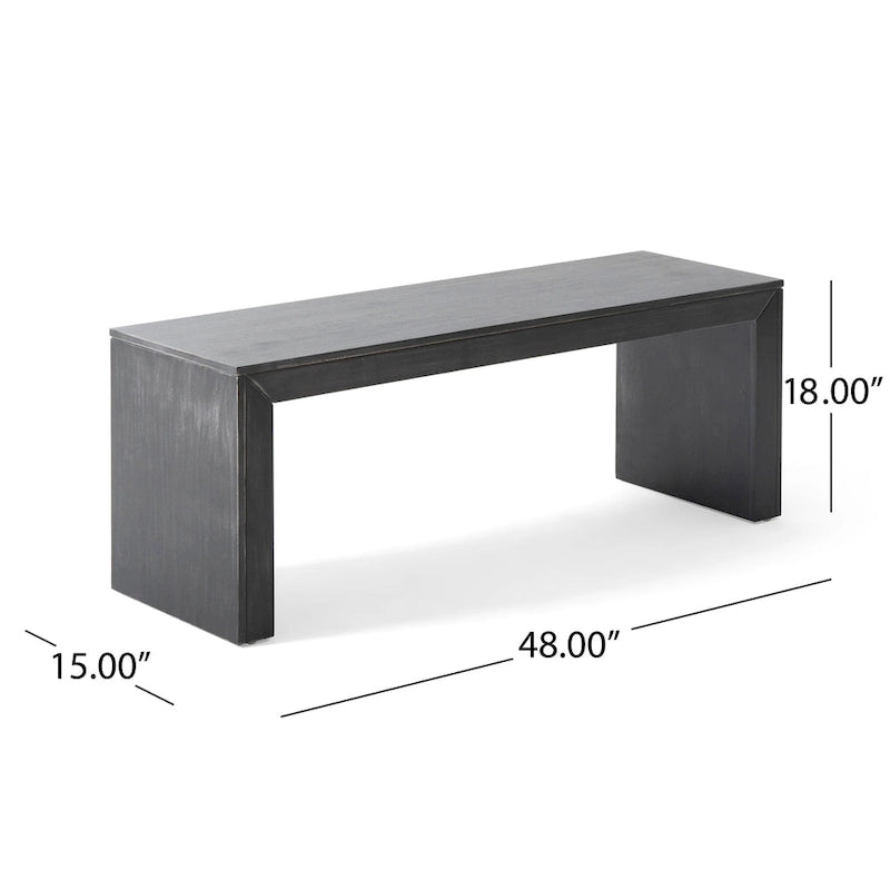 Panca rustica in legno di acacia nero/rovere grigio chiaro – 2 posti