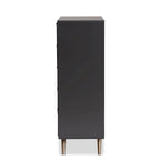 Kelson Modern Dark Grey and Gold Finished Wood 5-Drawer Chest