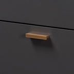 Cassettiera moderna a 5 cassetti grigio scuro e oro