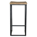 Sgabello schienale aperto Honey Brown – Legno di Mango e ferro, 1 posto