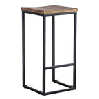 Sgabello schienale aperto Honey Brown – Legno di Mango e ferro, 1 posto
