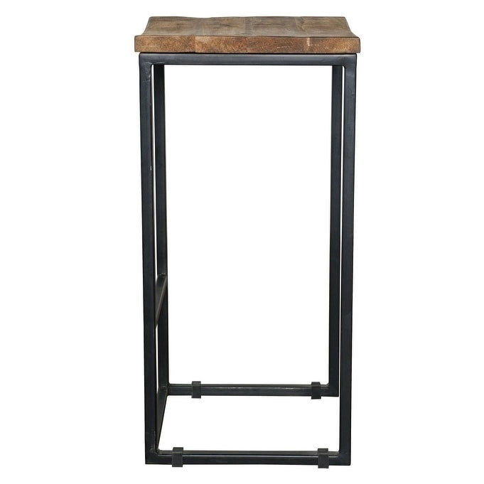 Sgabello schienale aperto Honey Brown – Legno di Mango e ferro, 1 posto