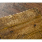 Sgabello schienale aperto Honey Brown – Legno di Mango e ferro, 1 posto
