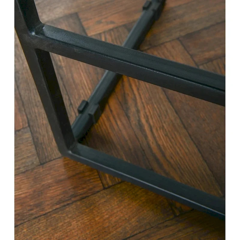 Sgabello schienale aperto Honey Brown – Legno di Mango e ferro, 1 posto