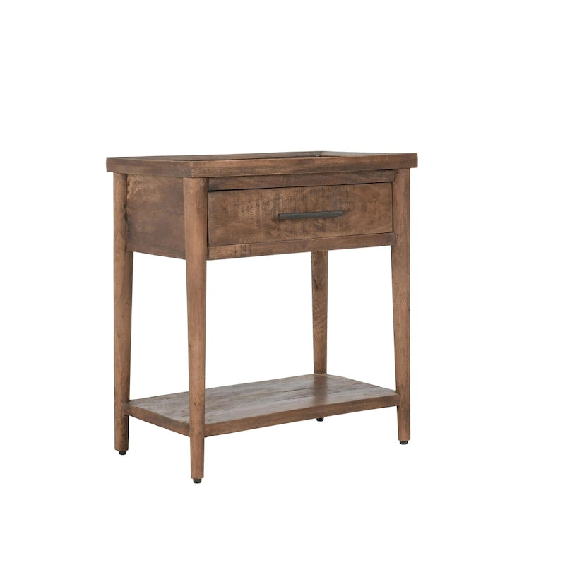 Tavolino Marrone in Legno di Mango con 1 Cassetto – 1 Persona