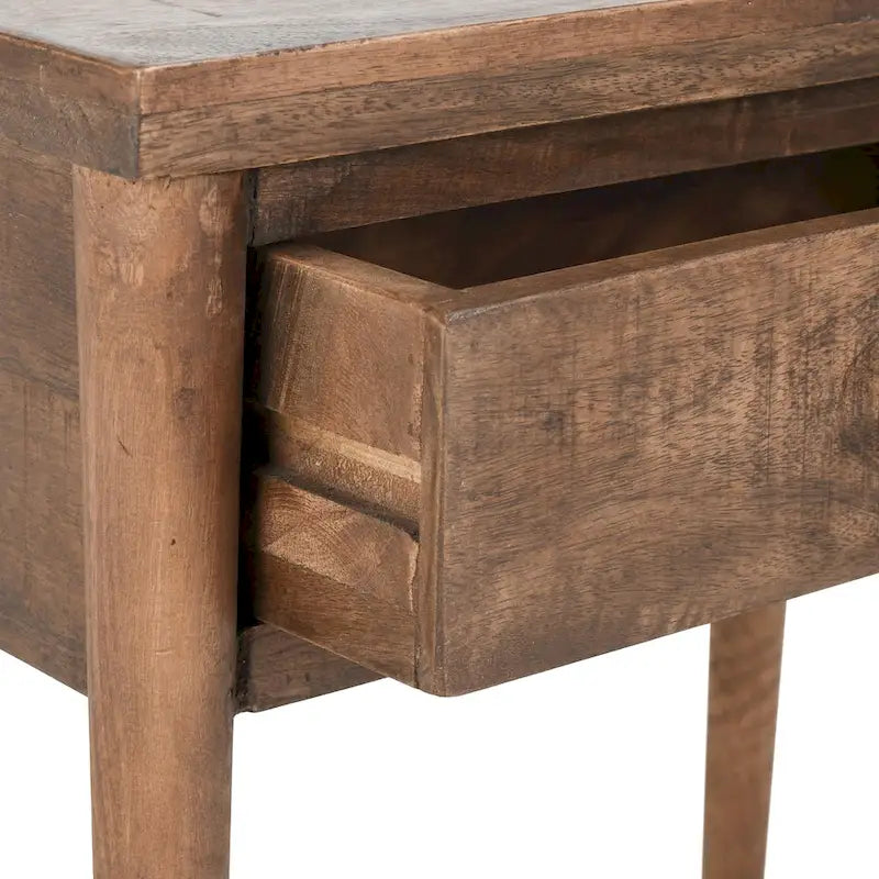 Tavolino Marrone in Legno di Mango con 1 Cassetto – 1 Persona