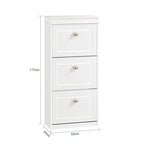 SoBuy FSR94-W, Scarpiera con 3 Cassetti Mobile Scarpiera Mobiletto Scarpe Organizer