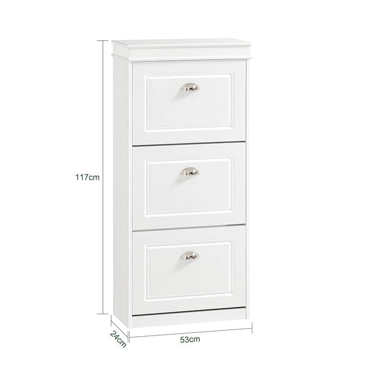 SoBuy FSR94-W, Scarpiera con 3 Cassetti Mobile Scarpiera Mobiletto Scarpe Organizer