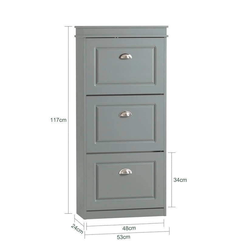 SoBuy FSR94-W, Scarpiera con 3 Cassetti Mobile Scarpiera Mobiletto Scarpe Organizer