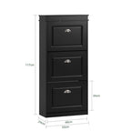 SoBuy FSR94-W, Scarpiera con 3 Cassetti Mobile Scarpiera Mobiletto Scarpe Organizer