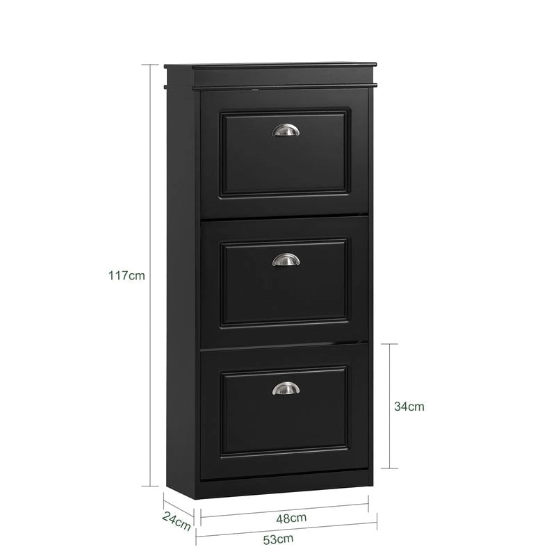 SoBuy FSR94-W, Scarpiera con 3 Cassetti Mobile Scarpiera Mobiletto Scarpe Organizer