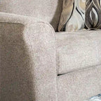 Set Sedia Accent e Ottomana Moderni in Tessuto Grigio/Marrone, 2 Pezzi, 1 Posto