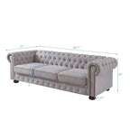 Divano 3 posti in lino beige/grigio chiaro