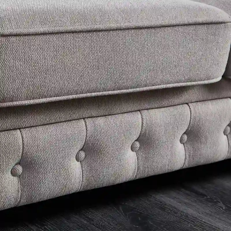 Divano 3 posti in lino beige/grigio chiaro
