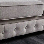 Divano 3 posti in lino beige/grigio chiaro