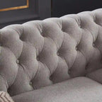 Divano 3 posti in lino beige/grigio chiaro