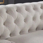 Divano 3 posti in lino beige/grigio chiaro