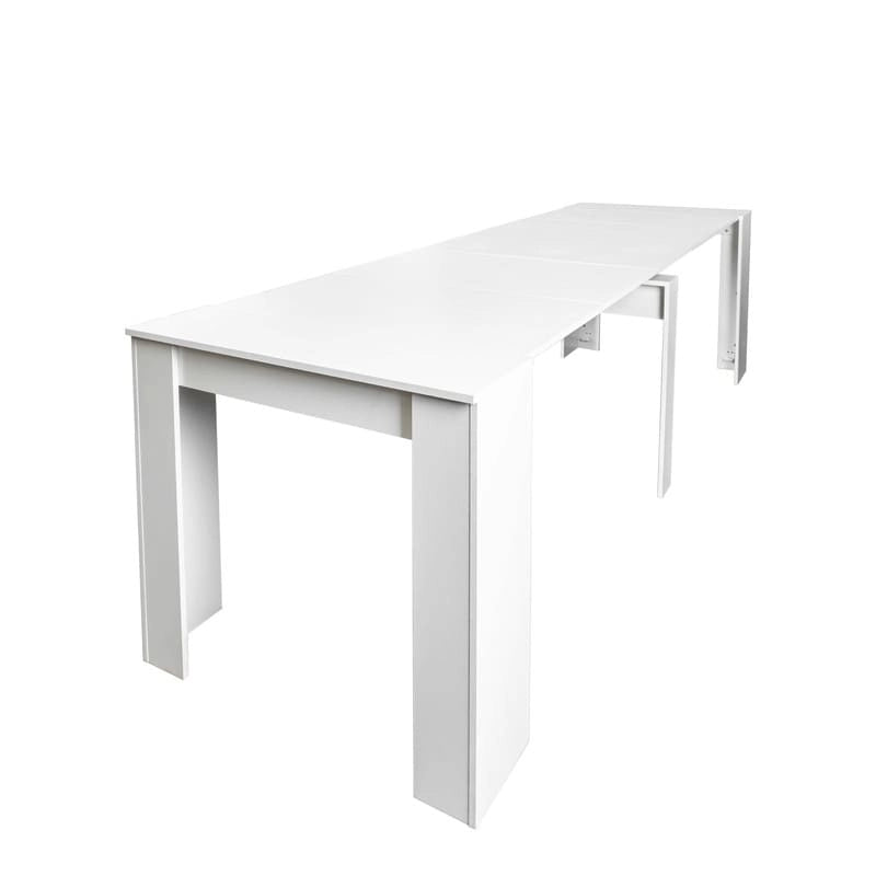 Consolle allungabile da tavolo da pranzo marrone/bianco – 10 posti a sedere