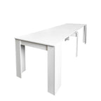 Consolle allungabile da tavolo da pranzo marrone/bianco – 10 posti a sedere