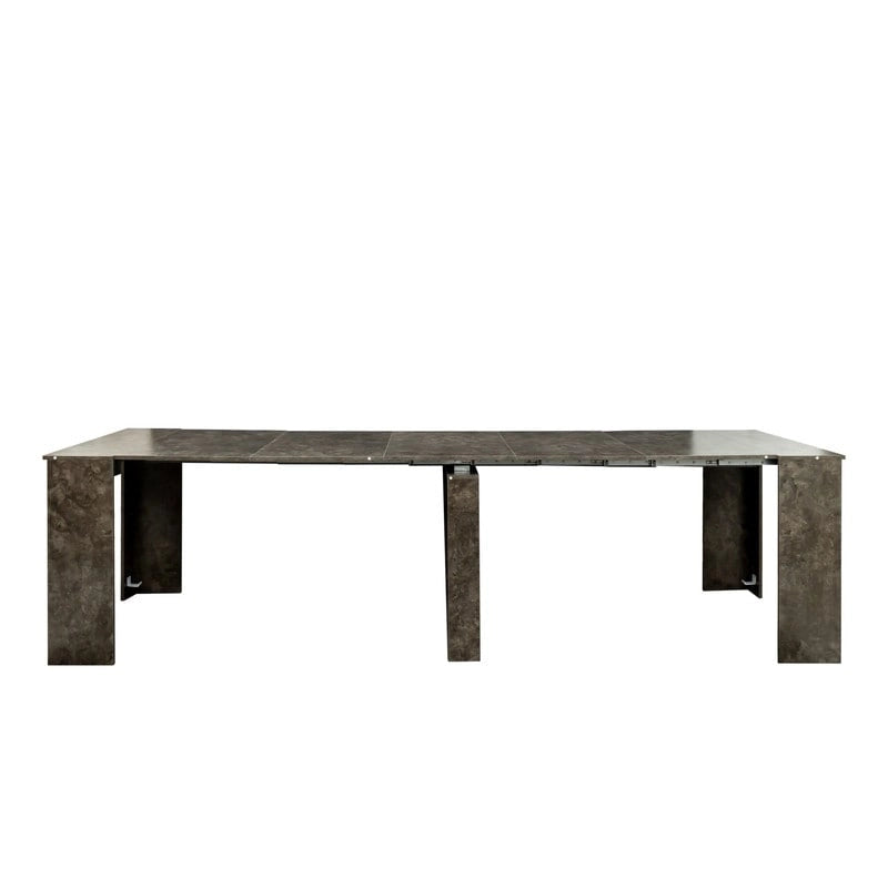 Consolle allungabile da tavolo da pranzo marrone/bianco – 10 posti a sedere