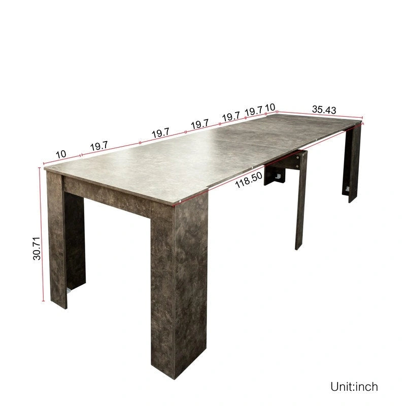 Consolle allungabile da tavolo da pranzo marrone/bianco – 10 posti a sedere