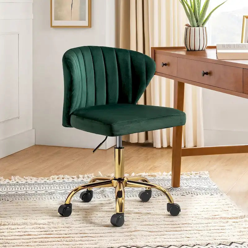 Sedia da ufficio senza braccioli Wingback in velluto multicolore, 1 persona