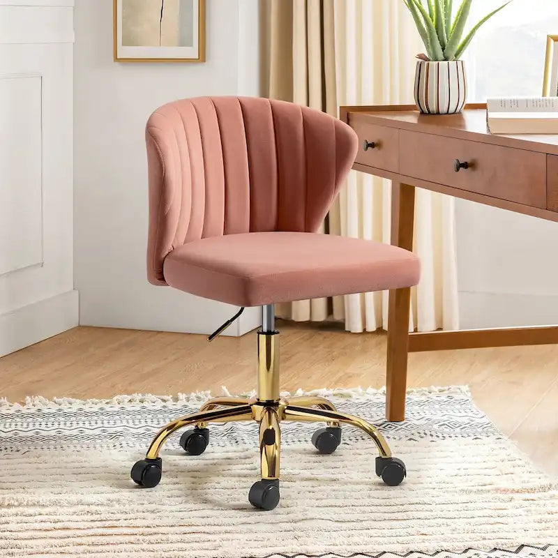 Sedia da ufficio senza braccioli Wingback in velluto multicolore, 1 persona