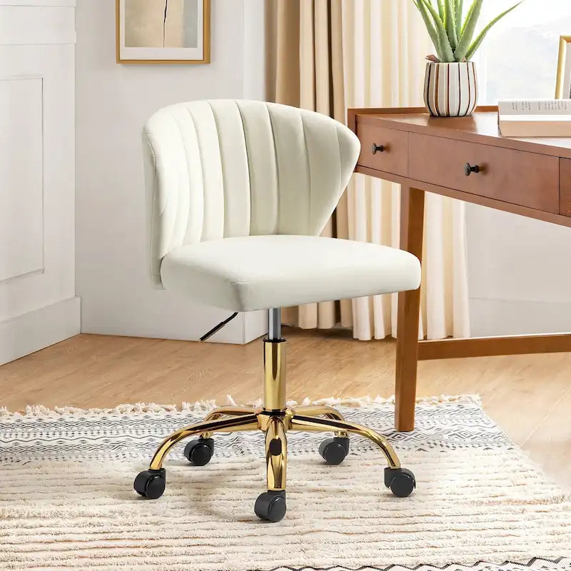 Sedia da ufficio senza braccioli Wingback in velluto multicolore, 1 persona