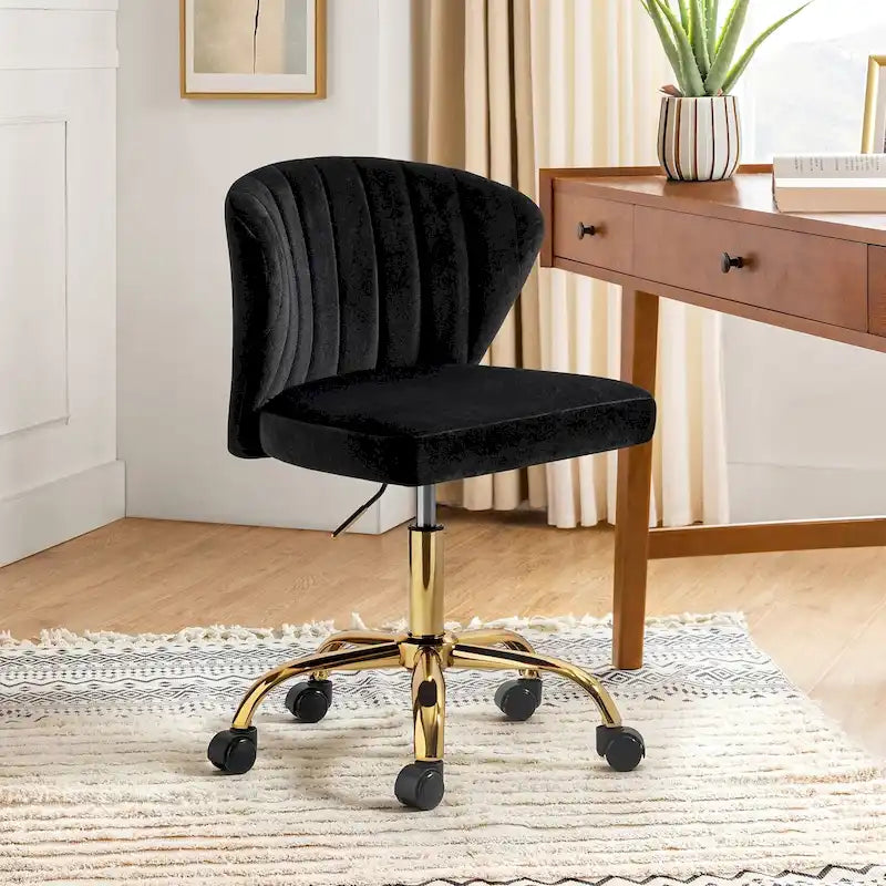 Sedia da ufficio senza braccioli Wingback in velluto multicolore, 1 persona