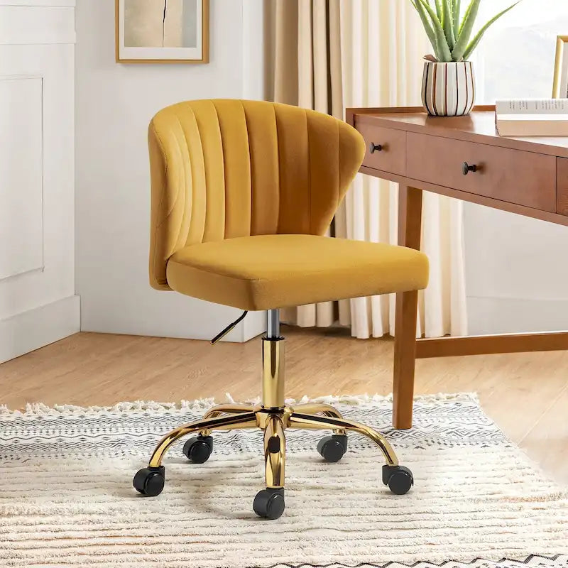 Sedia da ufficio senza braccioli Wingback in velluto multicolore, 1 persona