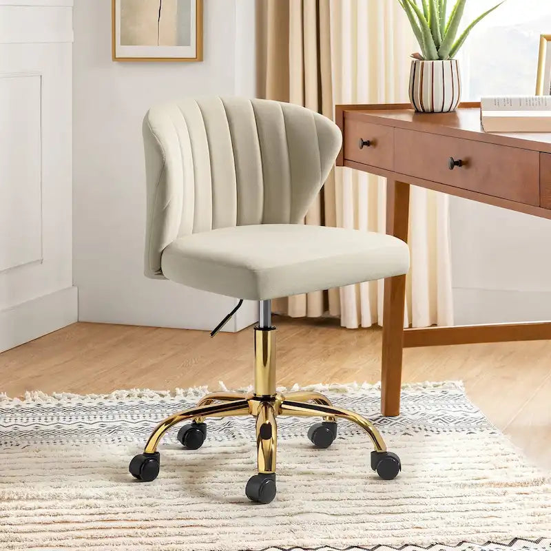 Sedia da ufficio senza braccioli Wingback in velluto multicolore, 1 persona