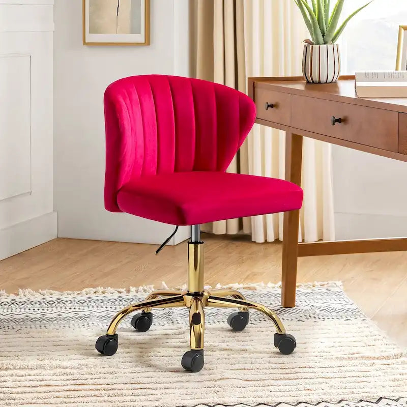 Sedia da ufficio senza braccioli Wingback in velluto multicolore, 1 persona