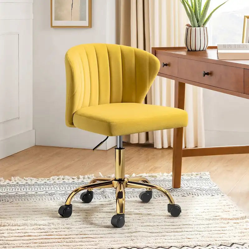 Sedia da ufficio senza braccioli Wingback in velluto multicolore, 1 persona