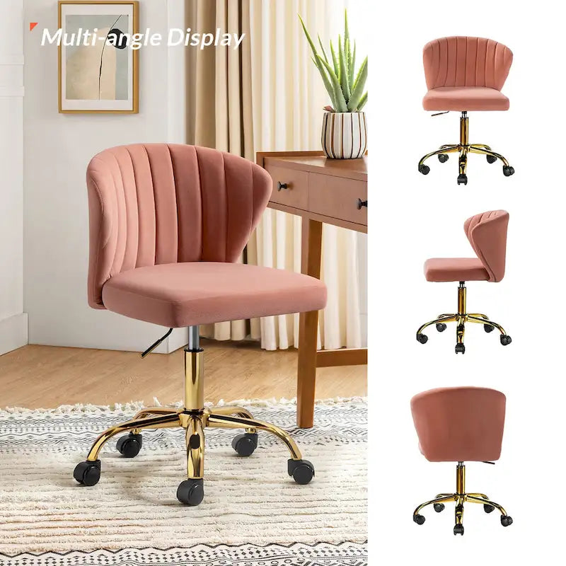 Sedia da ufficio senza braccioli Wingback in velluto multicolore, 1 persona