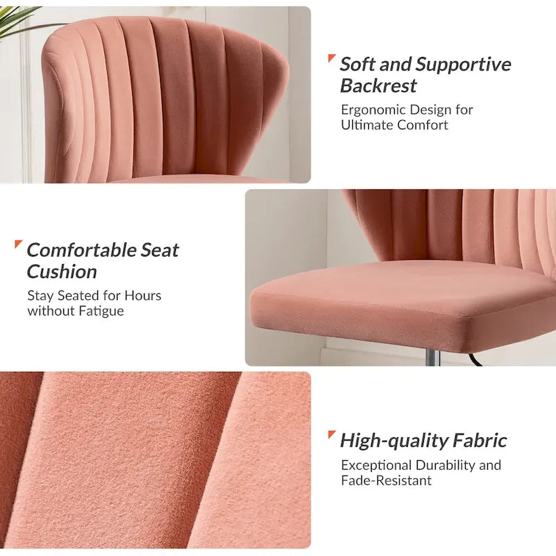 Sedia da ufficio senza braccioli Wingback in velluto multicolore, 1 persona