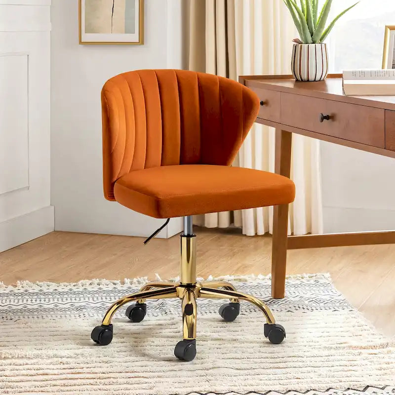 Sedia da ufficio senza braccioli Wingback in velluto multicolore, 1 persona
