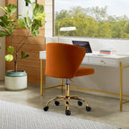 Sedia da ufficio senza braccioli Wingback in velluto multicolore, 1 persona